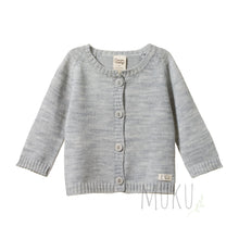 Load image into Gallery viewer, NATURE BABY Merino wool cardigan - LIGHT GREY MARL / 00(3-6 months) - baby apparel
