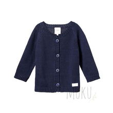 Load image into Gallery viewer, NATURE BABY Merino wool cardigan - MIDNIGHT / 000 (0-3 months) baby apparel

