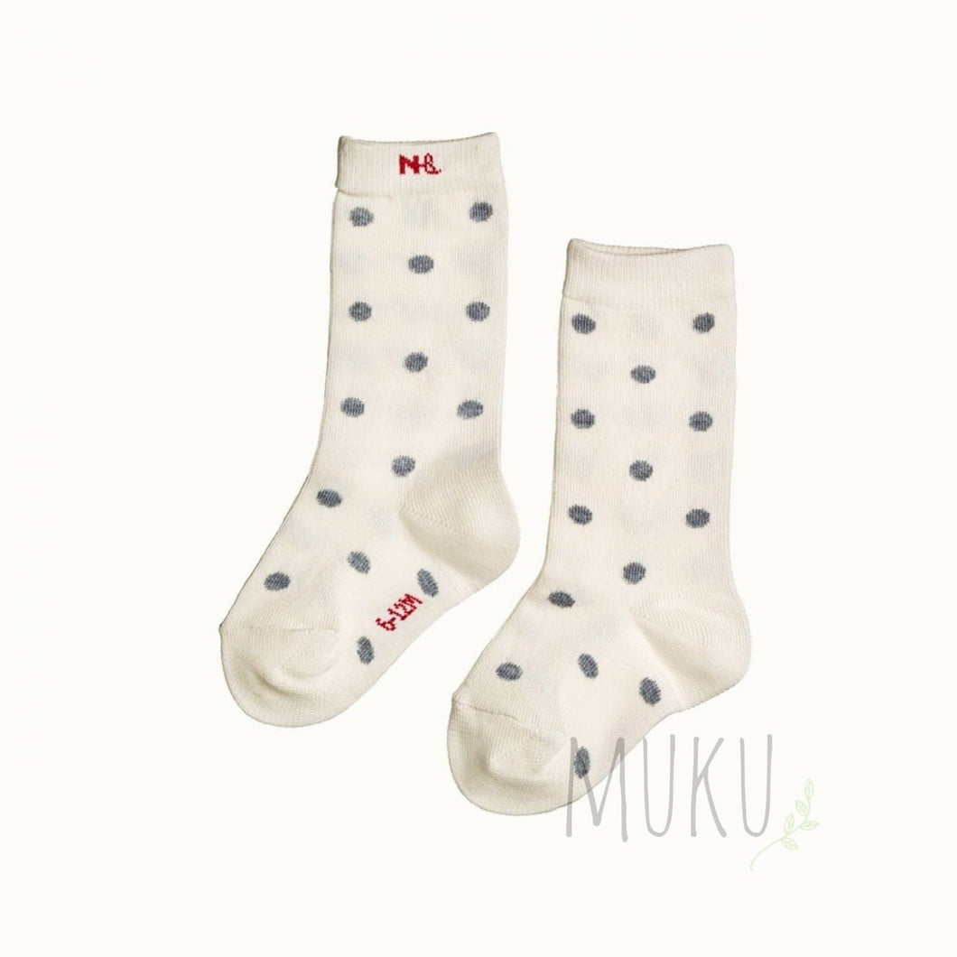 Nature Baby Organic Baby Socks - 2-4 years / Polka Dot Grey - baby apparel