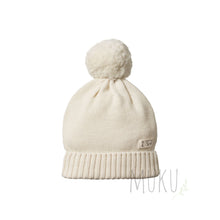 Load image into Gallery viewer, NATURE BABY Pom Pom Beanie - NATURAL / 0-6 Months - baby apparel
