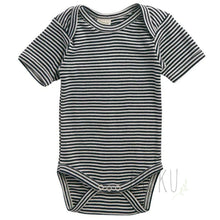 Load image into Gallery viewer, Nature Baby Short Sleeve Bodysuit STRIPE - Navy Stripe / 0-3m - Baby &amp; Toddler
