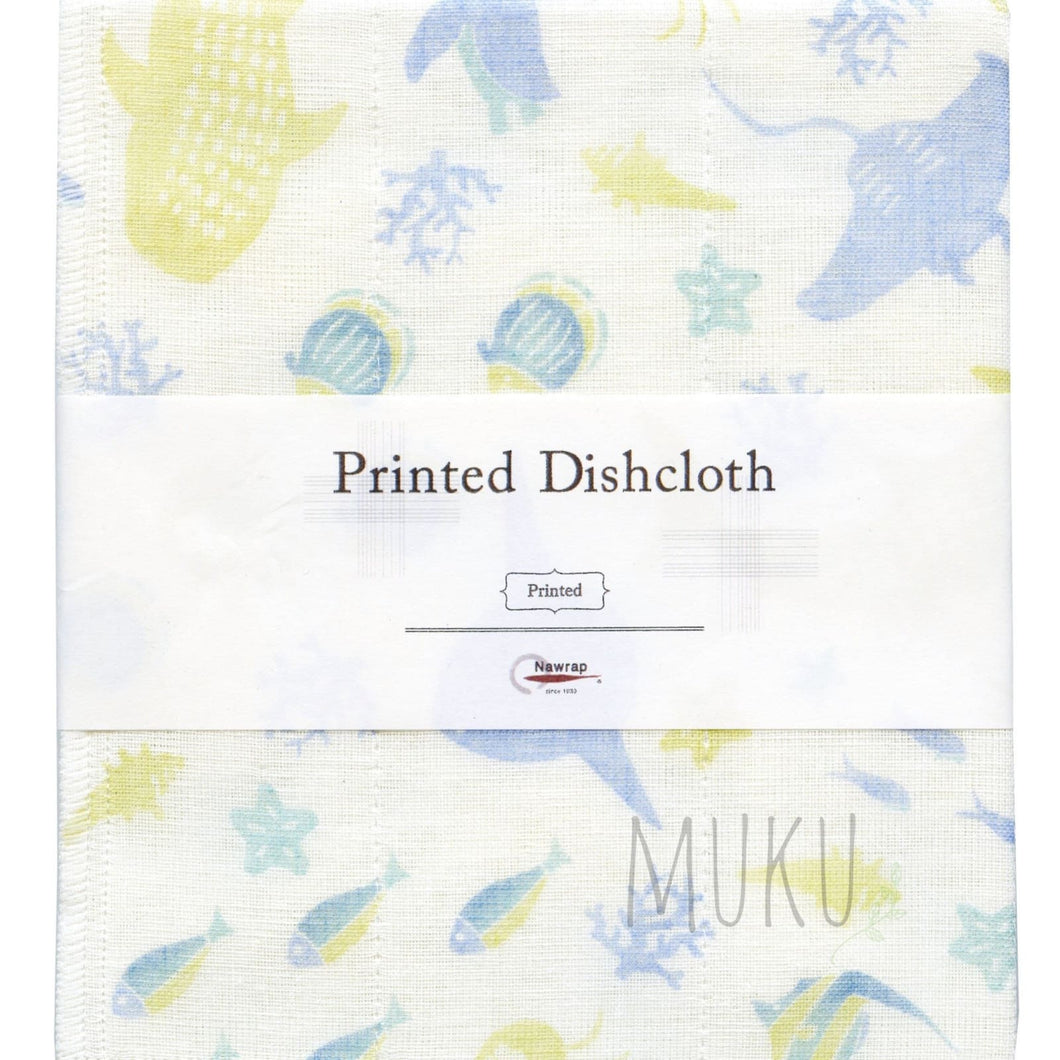 NAWRAP DISH CLOTH PRINTED(ANIMAL OTHERS) - A-04 OCEAN - JAPAN PRODUCTS