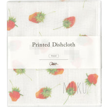 Load image into Gallery viewer, NAWRAP DISH CLOTH PRINTED - FLOWER/PLANT - K-14 STRAWBERRIES - JAPAN PRODUCTS
