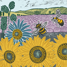 Load image into Gallery viewer, Paper Napkin Lunch Size 3ply 20 packs (Animal) - Bee and Sunflowers - Home &amp; Garden
