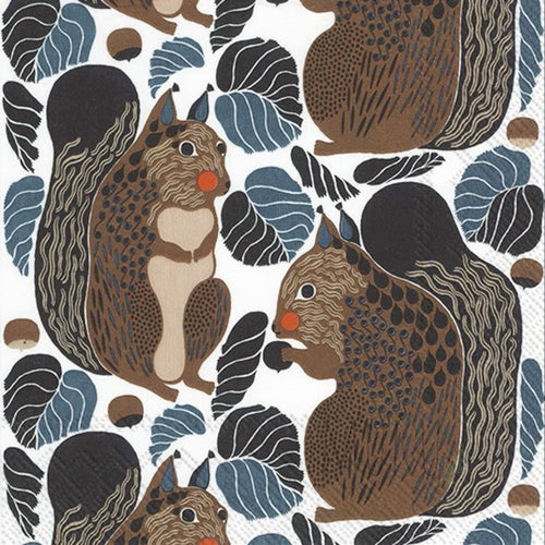 Paper Napkin Lunch Size 3ply 20 packs Marimekko - Kurre Black Brown - Home & Garden