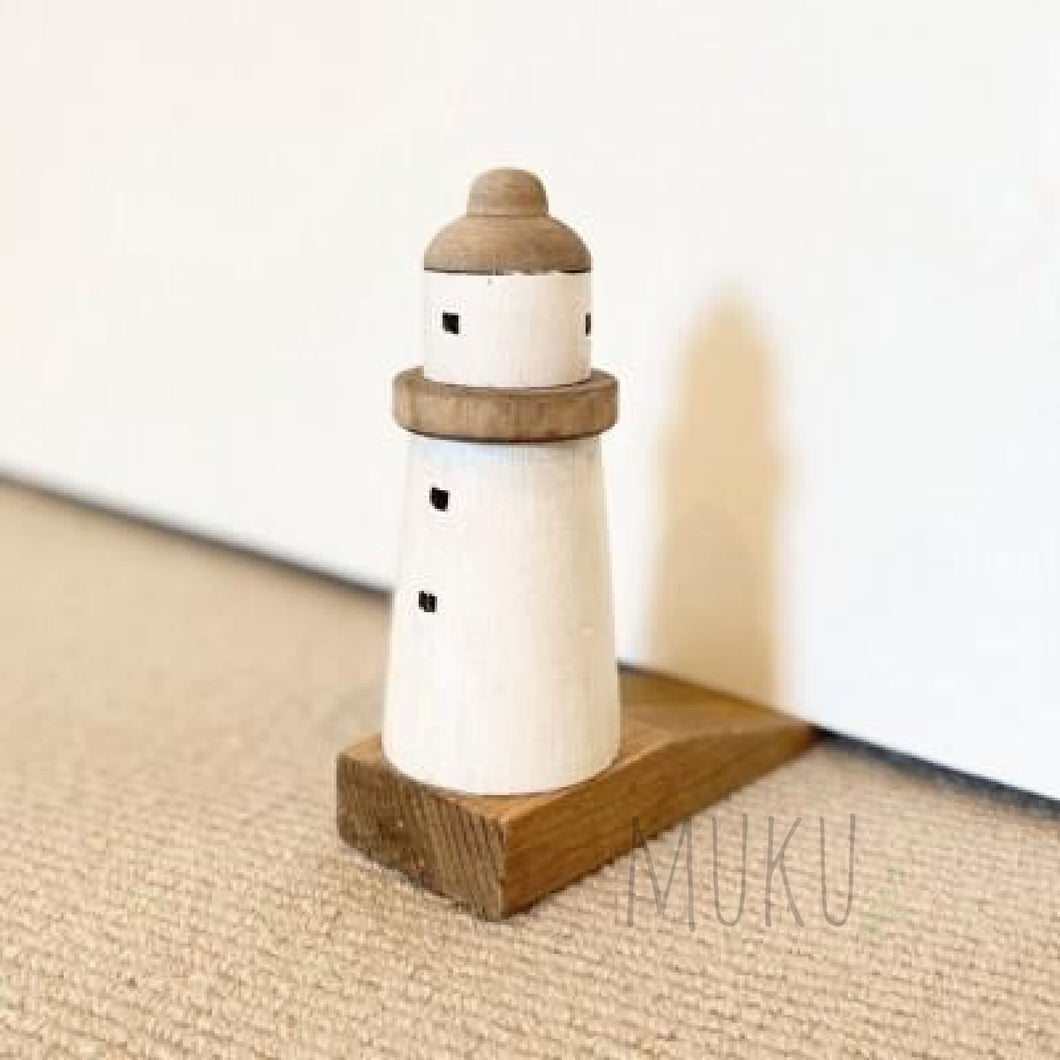 Recycled Timber Lighthouse Doorstop - homeware