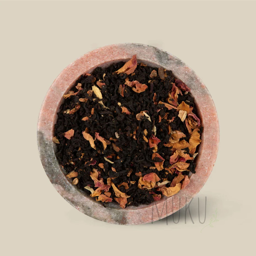 The Tea Collective- Loose Tea Leaves In A Glass Jar - Bangalore Rose Chai- Chai - Kitchen