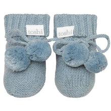 Load image into Gallery viewer, Toshi Baby Booties - Storm dusty blue / 000 (0-3m) baby apparel
