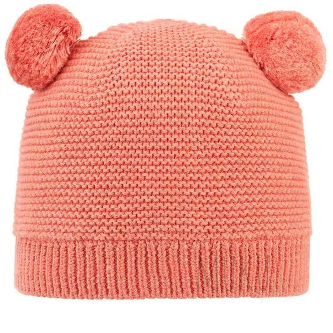 TOSHI Snowy Organic Beanie Coral - XS (0-8 months) - baby apparel