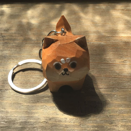 Wooden Dog Keyring - physical