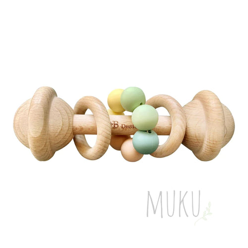 Wooden Rattle Multi color Beads - wooden toy