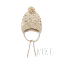 Load image into Gallery viewer, Aster &amp; Oak Oatmeal Knit Bonnet - Baby &amp; Toddler
