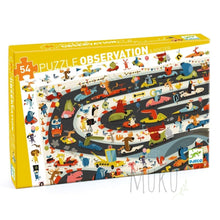 Load image into Gallery viewer, DJECO Car Rally 54pc Observation Puzzle - Toys &amp; Games
