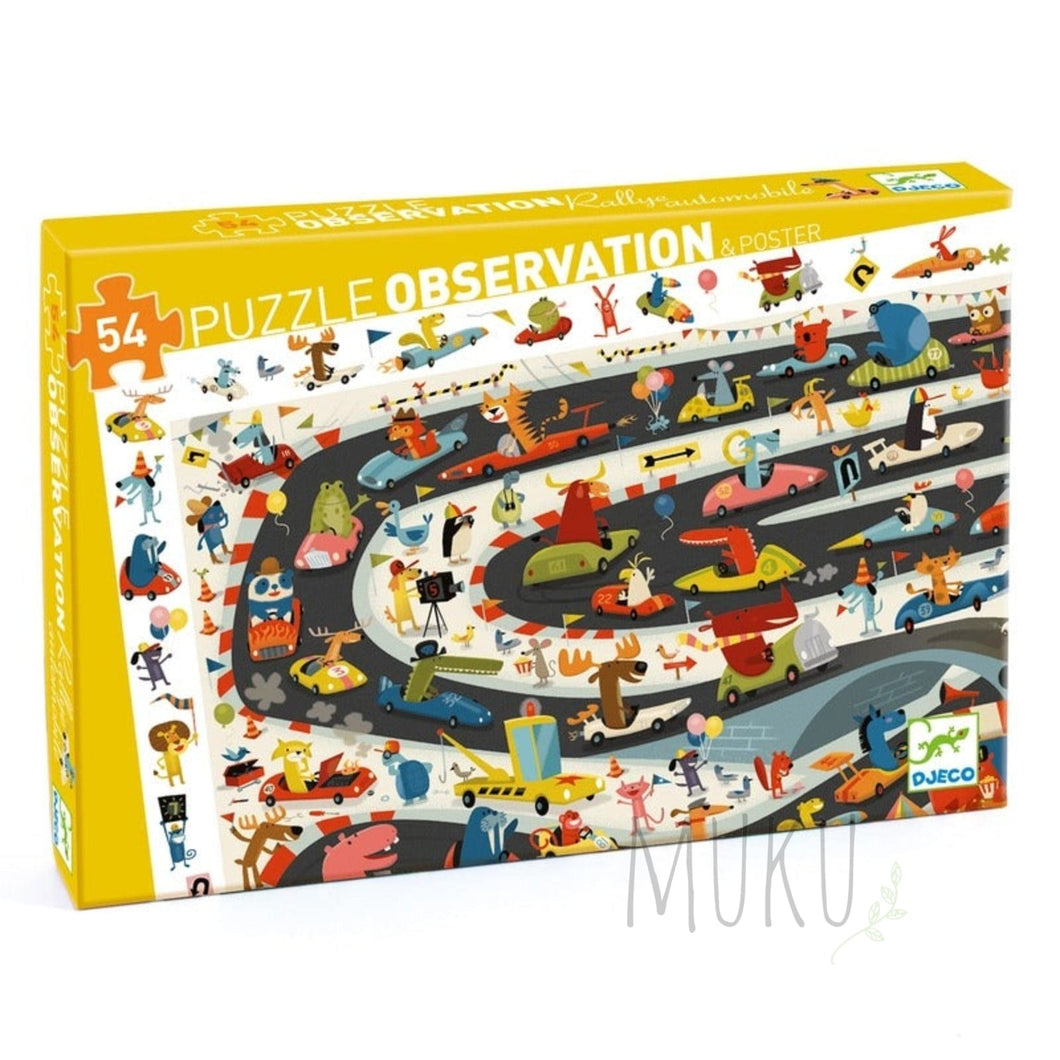 DJECO Car Rally 54pc Observation Puzzle - Toys & Games