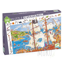 Load image into Gallery viewer, DJECO Pirates 100pc Observation Puzzle - Toys &amp; Games
