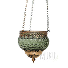 Load image into Gallery viewer, Hanging Glass Votive - Fern Green - Home &amp; Garden
