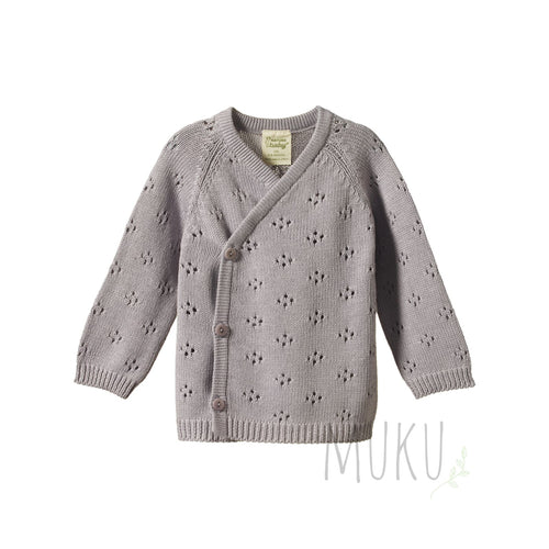 Nature Baby Honey Cardigan Lilac Pointelle - Apparel & Accessories