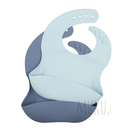 Silicone Bib Pack of 2 - BLUE - Baby & Toddler