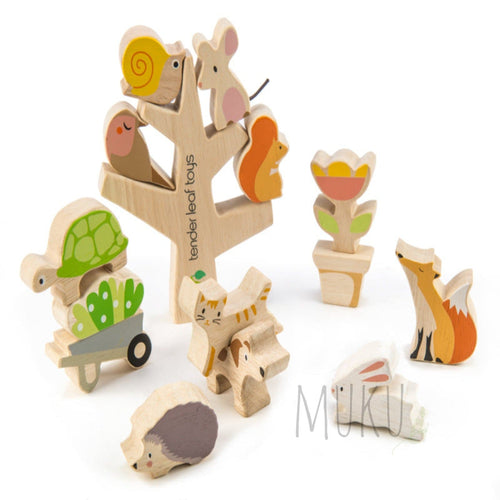 Stacking Garden Animal Friends - wooden toy
