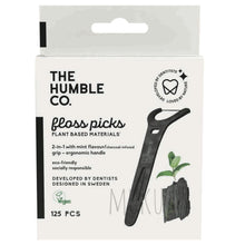 Load image into Gallery viewer, THE HUMBLE CO. FLOSS PICKS - CHARCOAL GRIP HANDLE - physical
