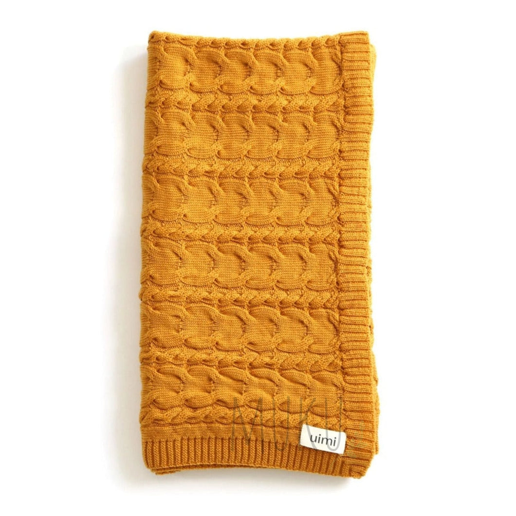 Uimi Valentina Cable Merino Wool Blanket - Sunrise - Baby & Toddler