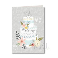 Load image into Gallery viewer, WEDDING CARD - WEDDING CAKE / GREY SPOTS - CARD
